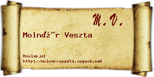 Molnár Veszta névjegykártya